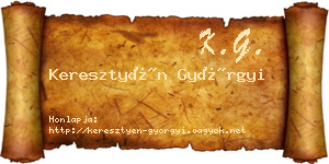 Keresztyén Györgyi névjegykártya
